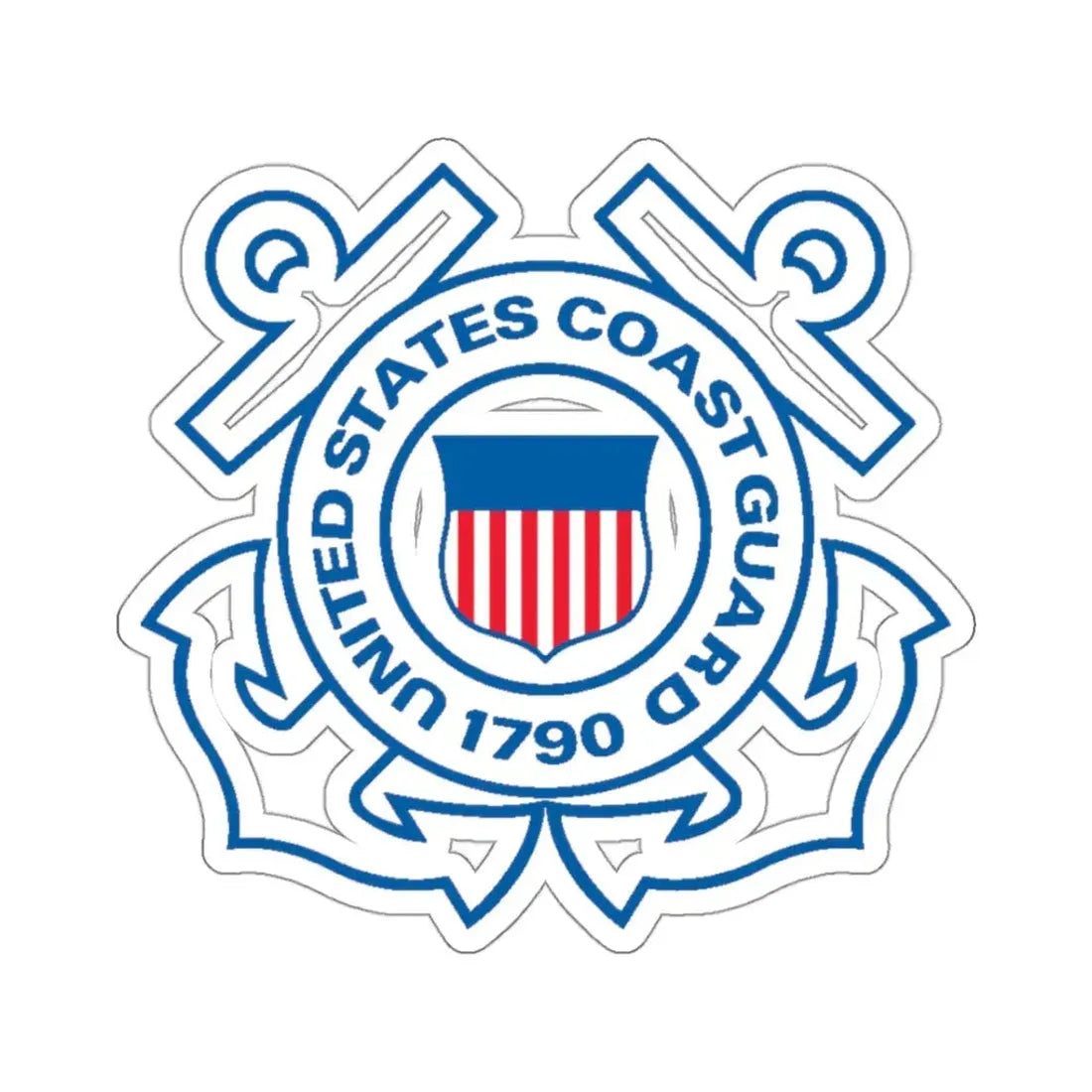 USCG Official Emblem (U.S. Coast Guard) STICKER Vinyl Kiss-Cut Decal 3 Inch White - The Sticker Space