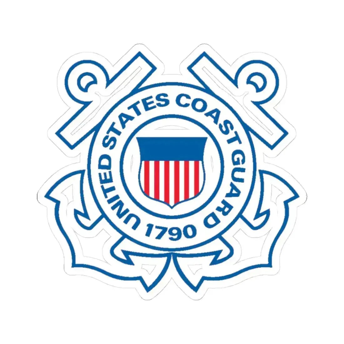 USCG Official Emblem (U.S. Coast Guard) STICKER Vinyl Kiss-Cut Decal 3 Inch White - The Sticker Space