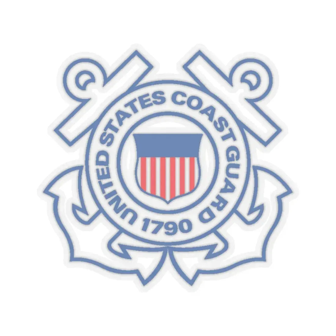 USCG Official Emblem (U.S. Coast Guard) STICKER Vinyl Kiss-Cut Decal 4 Inch Transparent - The Sticker Space