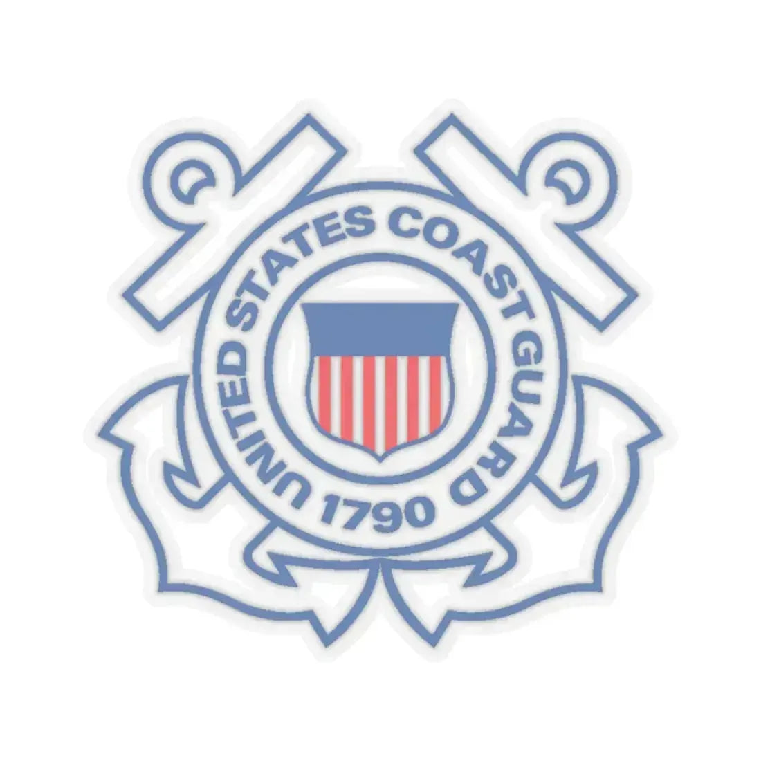USCG Official Emblem (U.S. Coast Guard) STICKER Vinyl Kiss-Cut Decal 4 Inch Transparent - The Sticker Space