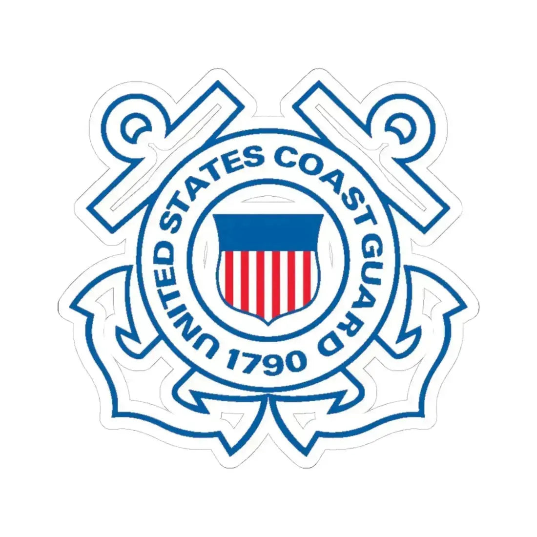 USCG Official Emblem (U.S. Coast Guard) STICKER Vinyl Kiss-Cut Decal 4 Inch White - The Sticker Space