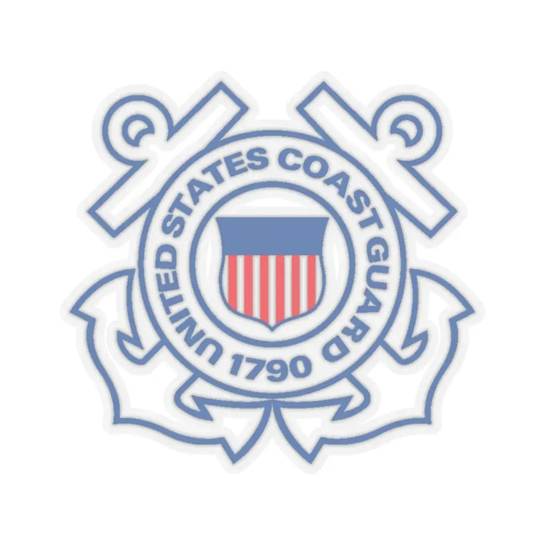 USCG Official Emblem (U.S. Coast Guard) STICKER Vinyl Kiss-Cut Decal 6 Inch Transparent - The Sticker Space