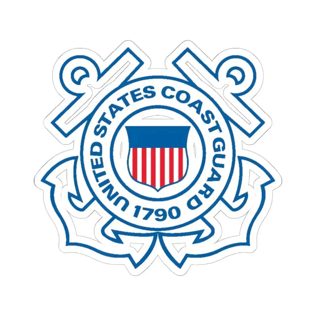 USCG Official Emblem (U.S. Coast Guard) STICKER Vinyl Kiss-Cut Decal 6 Inch White - The Sticker Space