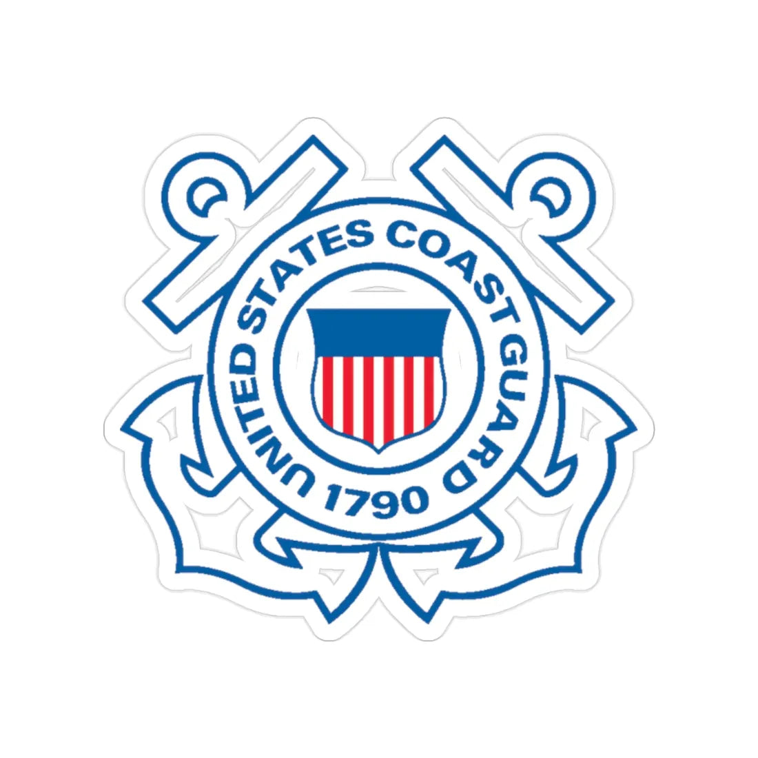 USCG Official Emblem (U.S. Coast Guard) Transparent STICKER Die-Cut Vinyl Decal 2 Inch - The Sticker Space
