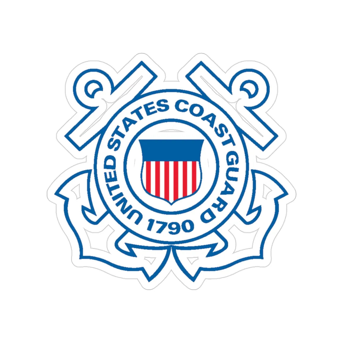 USCG Official Emblem (U.S. Coast Guard) Transparent STICKER Die-Cut Vinyl Decal 3 Inch - The Sticker Space