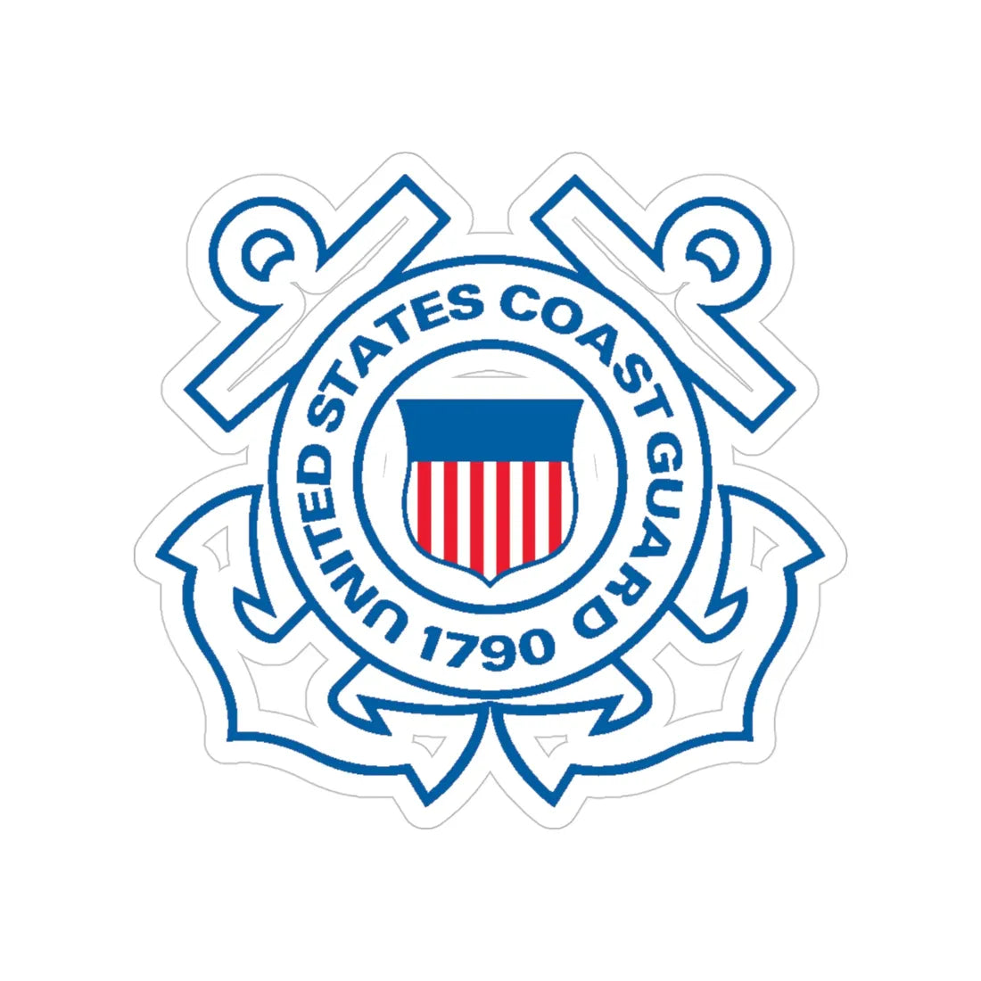 USCG Official Emblem (U.S. Coast Guard) Transparent STICKER Die-Cut Vinyl Decal 4 Inch - The Sticker Space