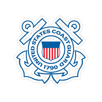 USCG Official Emblem (U.S. Coast Guard) Transparent STICKER Die-Cut Vinyl Decal 4 Inch - The Sticker Space