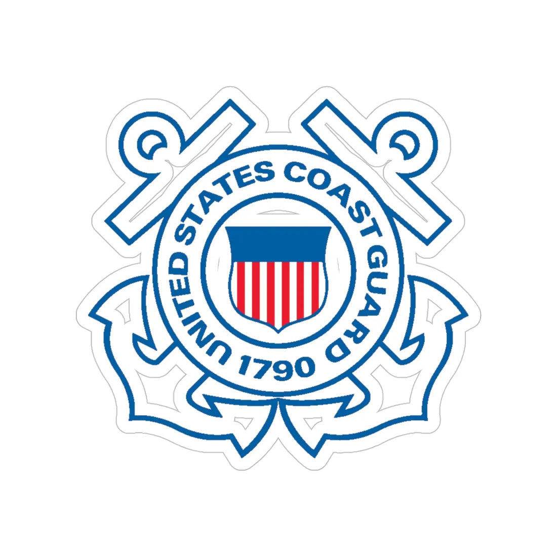 USCG Official Emblem (U.S. Coast Guard) Transparent STICKER Die-Cut Vinyl Decal 5 Inch - The Sticker Space