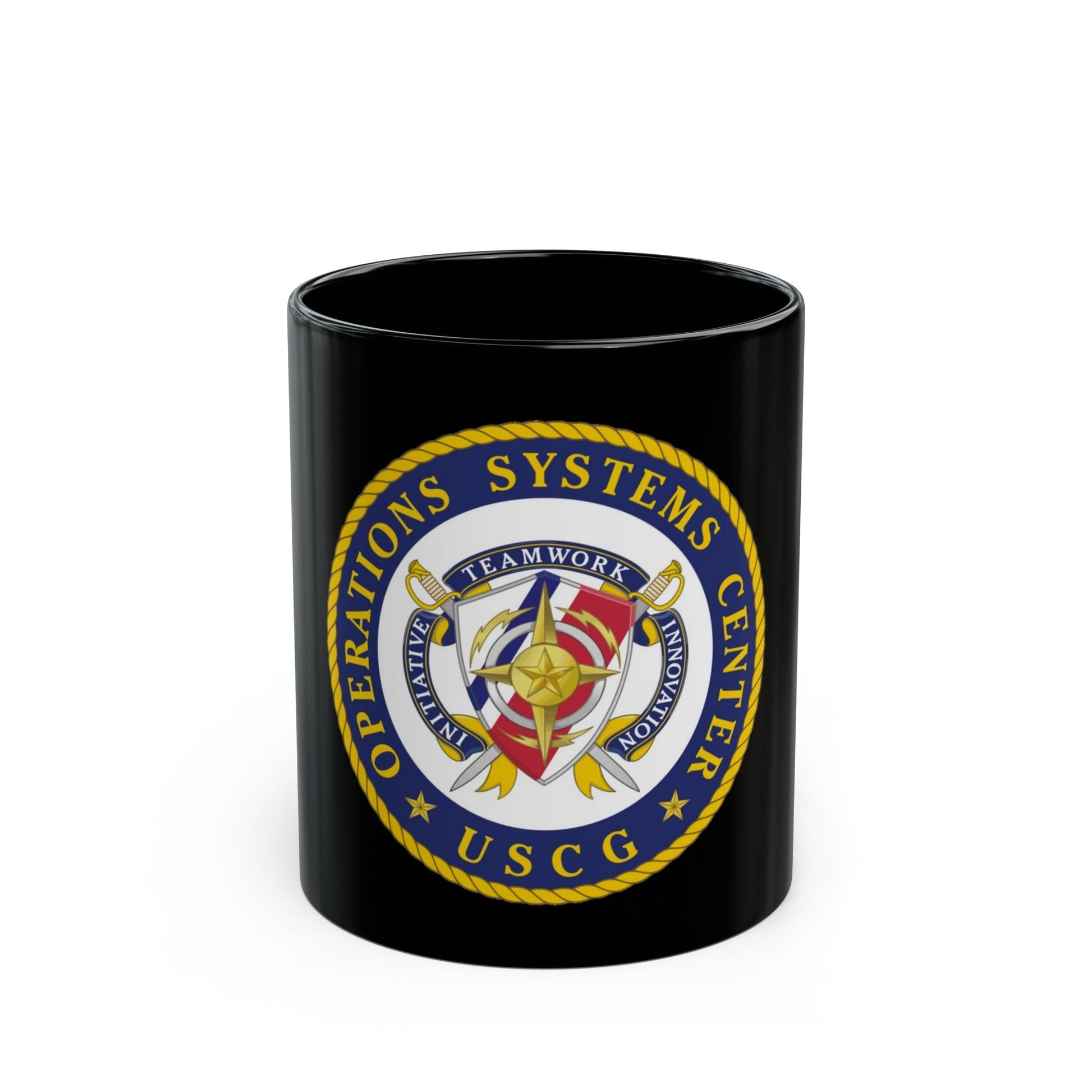 USCG Operations Systems Center (U.S. Coast Guard) Black Coffee Mug-11oz-The Sticker Space