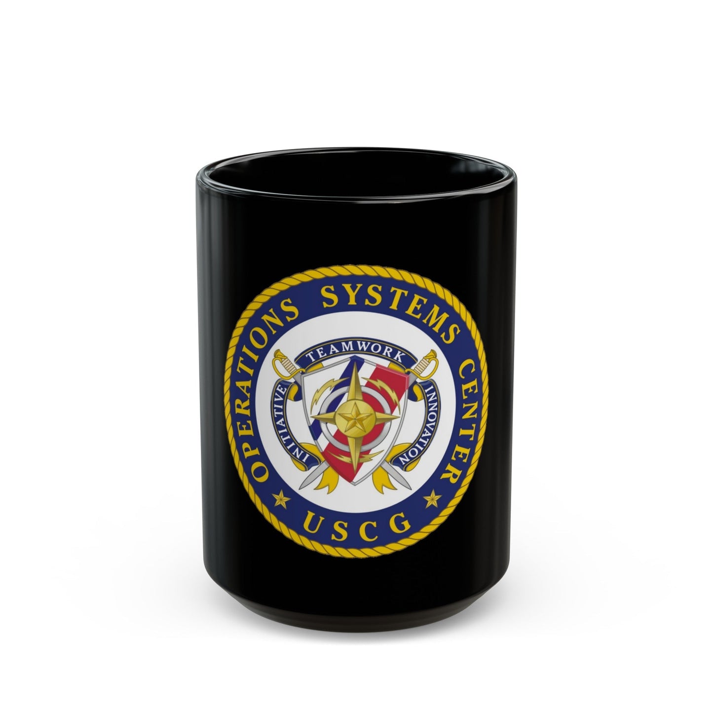 USCG Operations Systems Center (U.S. Coast Guard) Black Coffee Mug-15oz-The Sticker Space