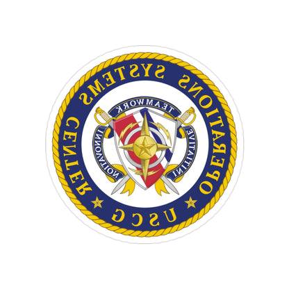 USCG Operations Systems Center (U.S. Coast Guard) REVERSE PRINT Transparent STICKER-2" × 2"-The Sticker Space