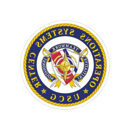 USCG Operations Systems Center (U.S. Coast Guard) REVERSE PRINT Transparent STICKER-4" × 4"-The Sticker Space