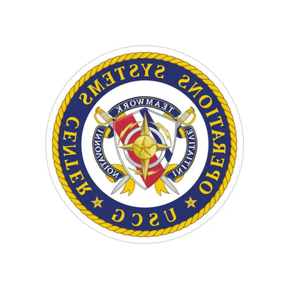 USCG Operations Systems Center (U.S. Coast Guard) REVERSE PRINT Transparent Die-Cut STICKER 5 Inch Die-Cut Transparent - The Sticker Space