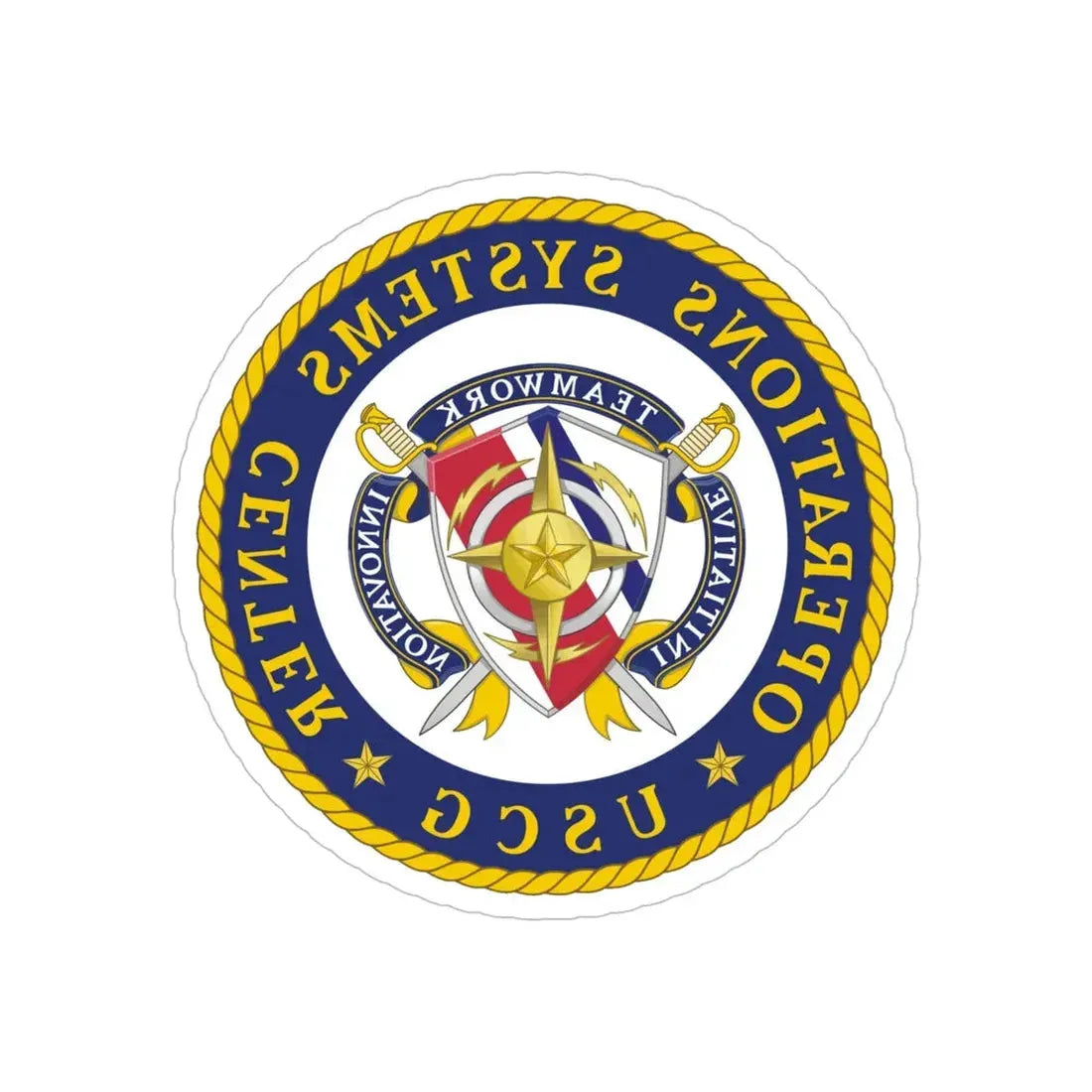 USCG Operations Systems Center (U.S. Coast Guard) REVERSE PRINT Transparent Die-Cut STICKER 6 Inch Die-Cut Transparent - The Sticker Space