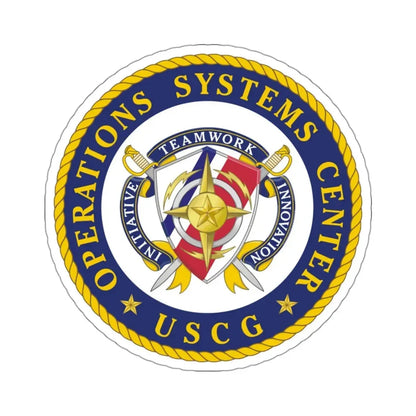 USCG Operations Systems Center (U.S. Coast Guard) STICKER Vinyl Kiss-Cut Decal 3 Inch White - The Sticker Space