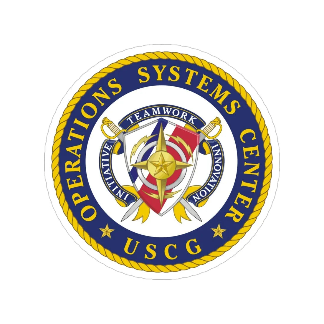 USCG Operations Systems Center (U.S. Coast Guard) Transparent STICKER Die-Cut Vinyl Decal 4 Inch - The Sticker Space