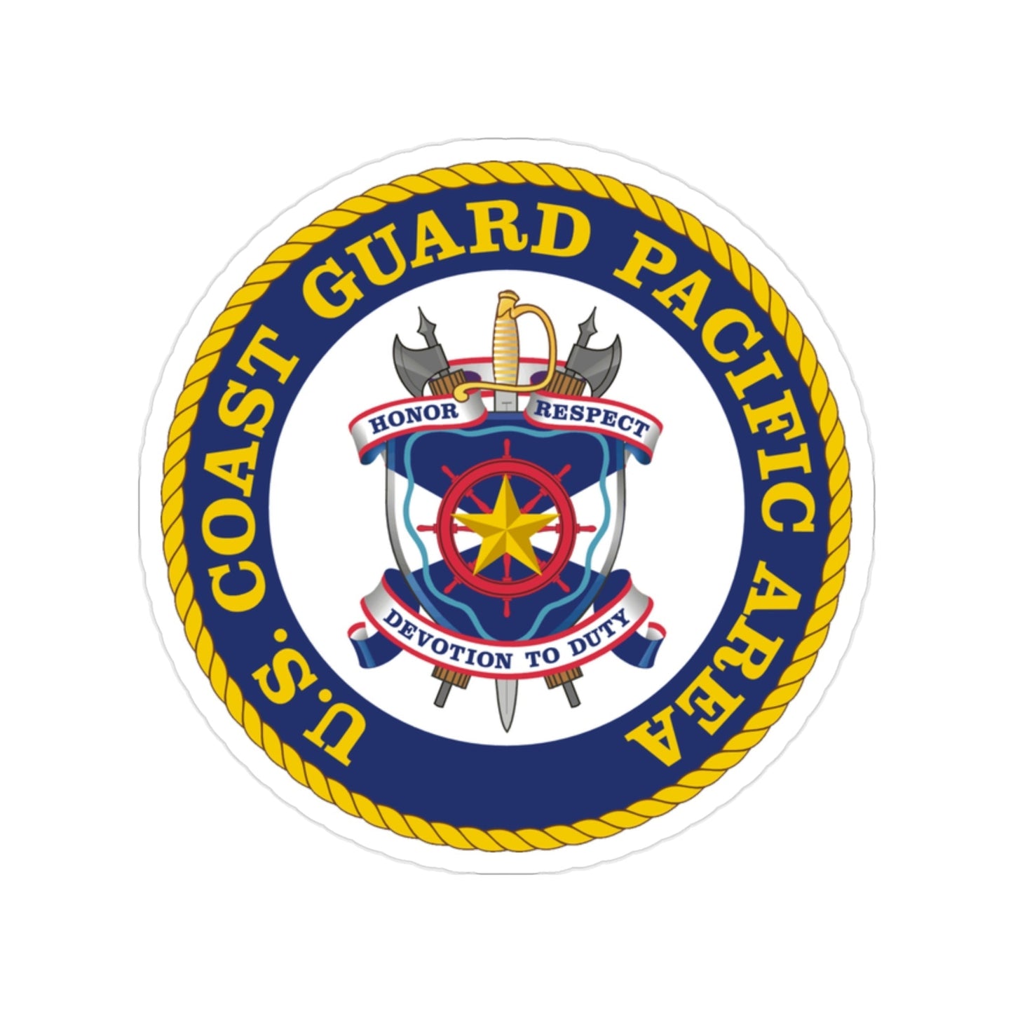 USCG Pacific Area (U.S. Coast Guard) Transparent STICKER Die-Cut Vinyl Decal-2 Inch-The Sticker Space