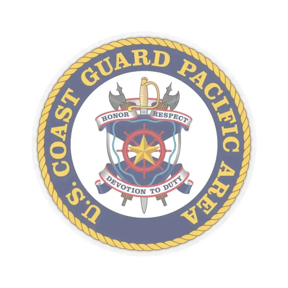 USCG Pacific Area (U.S. Coast Guard) STICKER Vinyl Kiss-Cut Decal 6 Inch Transparent - The Sticker Space