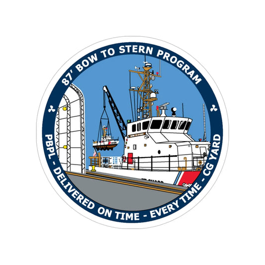 USCG Patrol Boat PBPL Bow to Stern Program (U.S. Coast Guard) Transparent STICKER Die-Cut Vinyl Decal 6 Inch - The Sticker Space