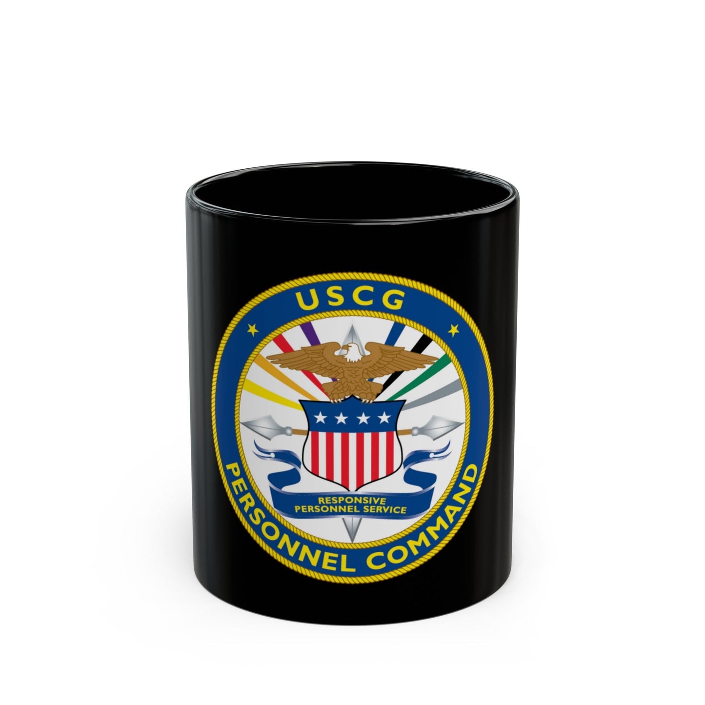 USCG Personnel Command (U.S. Coast Guard) Black Coffee Mug-11oz-The Sticker Space