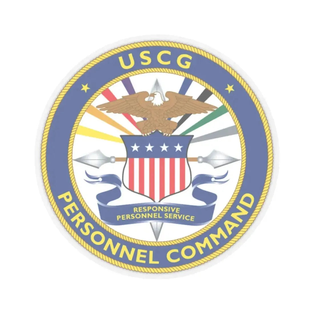 USCG Personnel Command (U.S. Coast Guard) STICKER Vinyl Kiss-Cut Decal 2 Inch Transparent - The Sticker Space