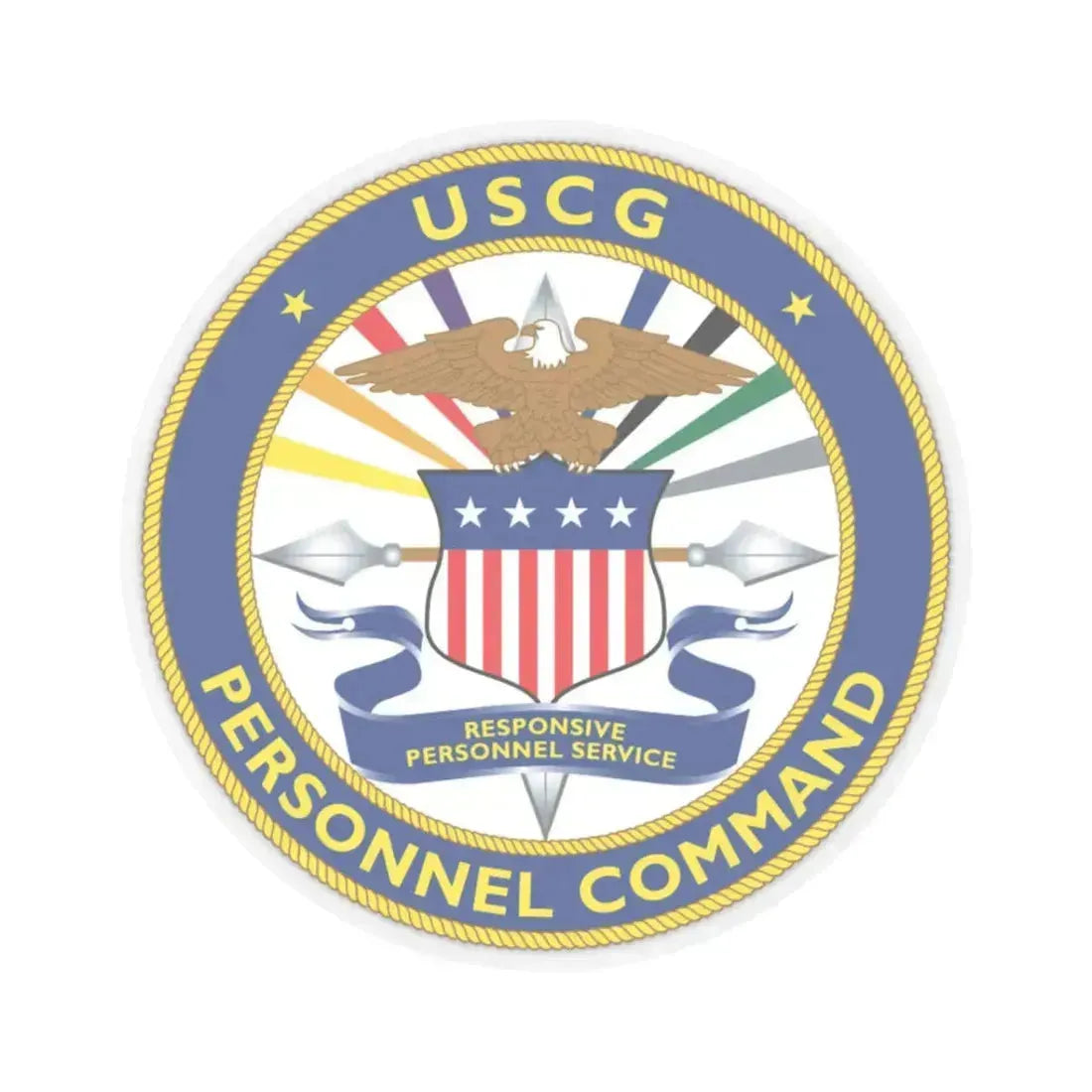 USCG Personnel Command (U.S. Coast Guard) STICKER Vinyl Kiss-Cut Decal 3 Inch Transparent - The Sticker Space