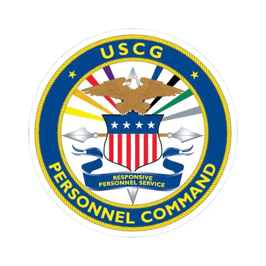 USCG Personnel Command (U.S. Coast Guard) STICKER Vinyl Kiss-Cut Decal 3 Inch White - The Sticker Space