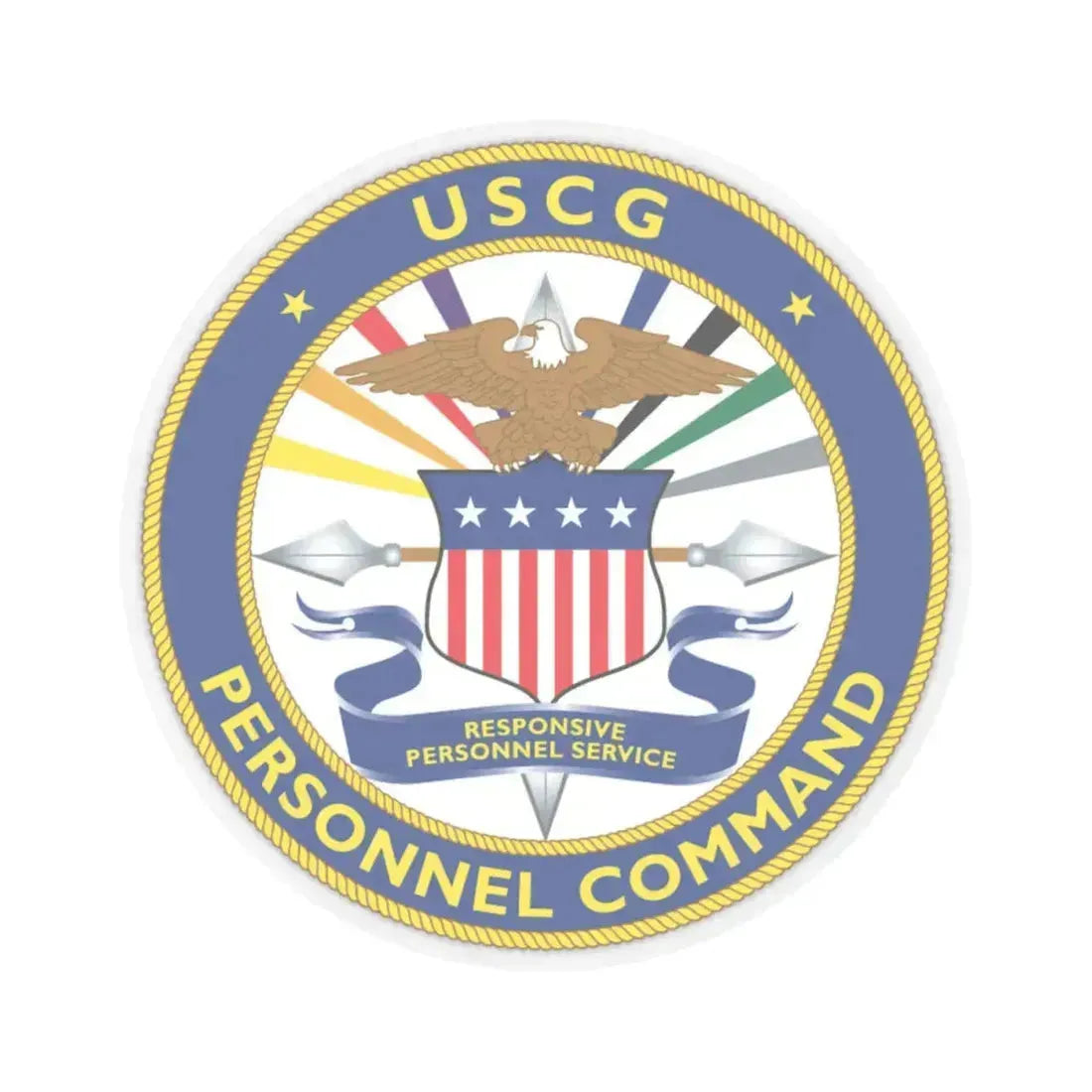 USCG Personnel Command (U.S. Coast Guard) STICKER Vinyl Kiss-Cut Decal 4 Inch Transparent - The Sticker Space
