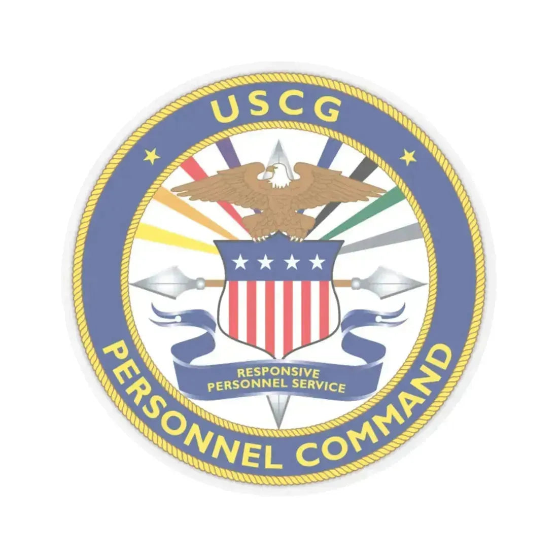 USCG Personnel Command (U.S. Coast Guard) STICKER Vinyl Kiss-Cut Decal 6 Inch Transparent - The Sticker Space