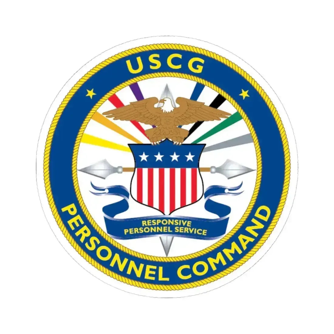 USCG Personnel Command (U.S. Coast Guard) STICKER Vinyl Kiss-Cut Decal 6 Inch White - The Sticker Space