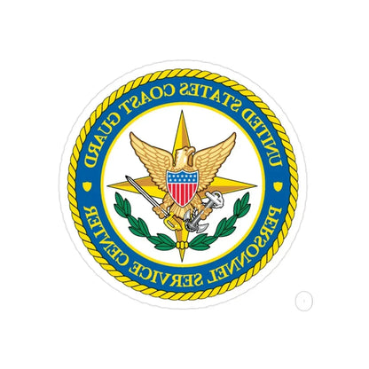 USCG Personnel Service Center (U.S. Coast Guard) REVERSE PRINT Transparent Die-Cut STICKER 2 Inch Die-Cut Transparent - The Sticker Space