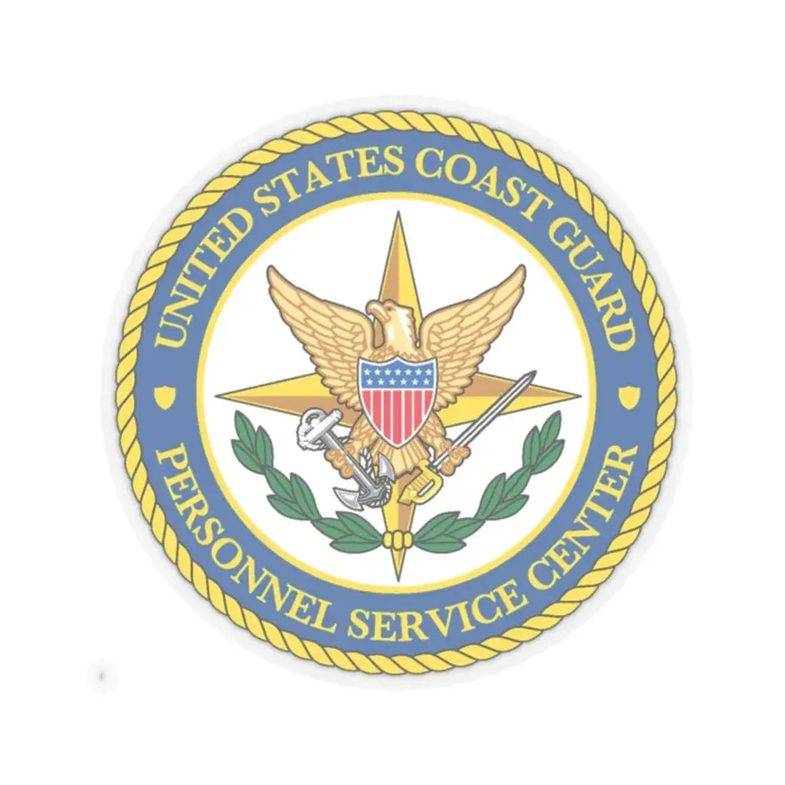 USCG Personnel Service Center (U.S. Coast Guard) STICKER Vinyl Kiss-Cut Decal 2 Inch Transparent - The Sticker Space