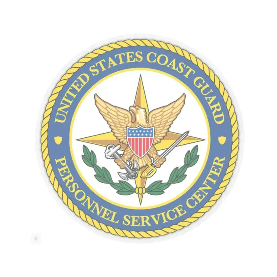 USCG Personnel Service Center (U.S. Coast Guard) STICKER Vinyl Kiss-Cut Decal 2 Inch Transparent - The Sticker Space