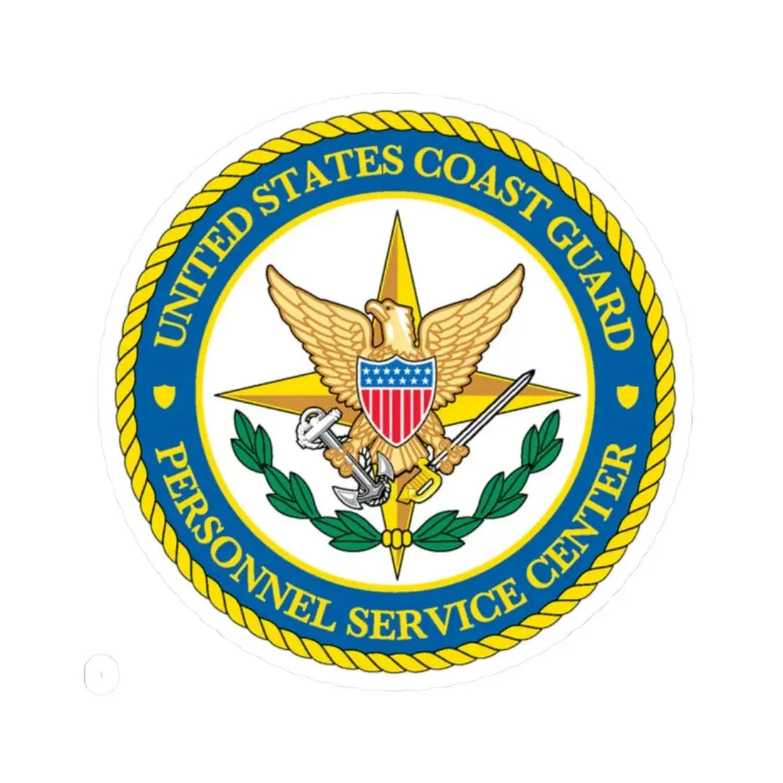 USCG Personnel Service Center (U.S. Coast Guard) STICKER Vinyl Kiss-Cut Decal 2 Inch White - The Sticker Space