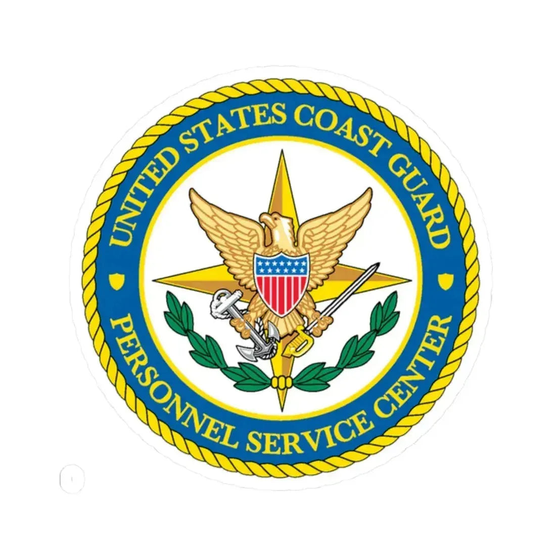 USCG Personnel Service Center (U.S. Coast Guard) STICKER Vinyl Kiss-Cut Decal 2 Inch White - The Sticker Space