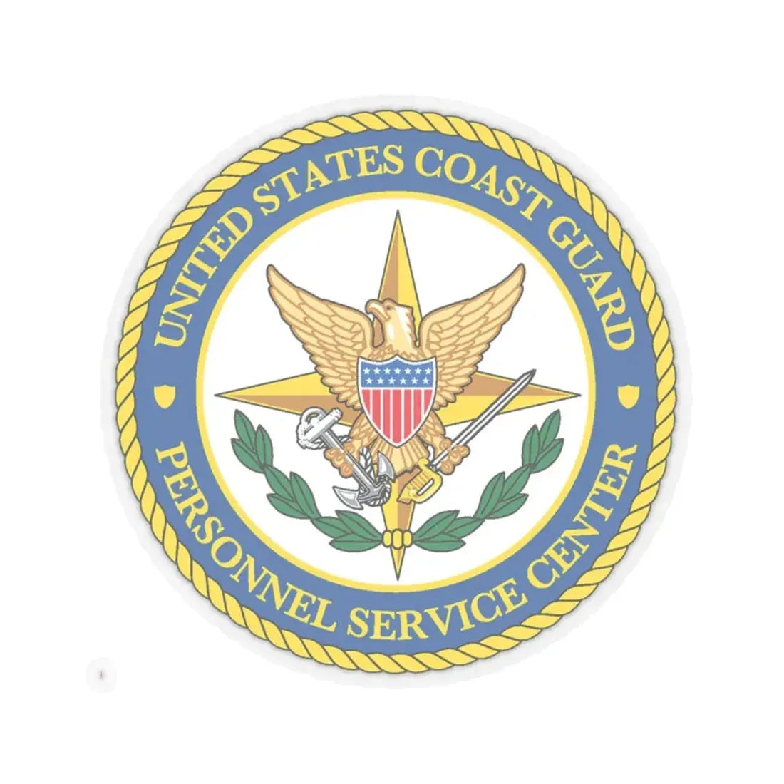 USCG Personnel Service Center (U.S. Coast Guard) STICKER Vinyl Kiss-Cut Decal 4 Inch Transparent - The Sticker Space