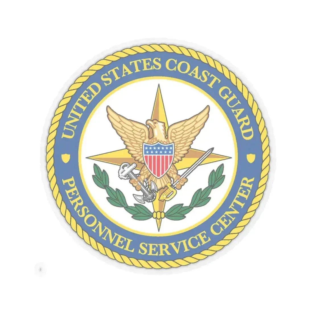 USCG Personnel Service Center (U.S. Coast Guard) STICKER Vinyl Kiss-Cut Decal 4 Inch Transparent - The Sticker Space