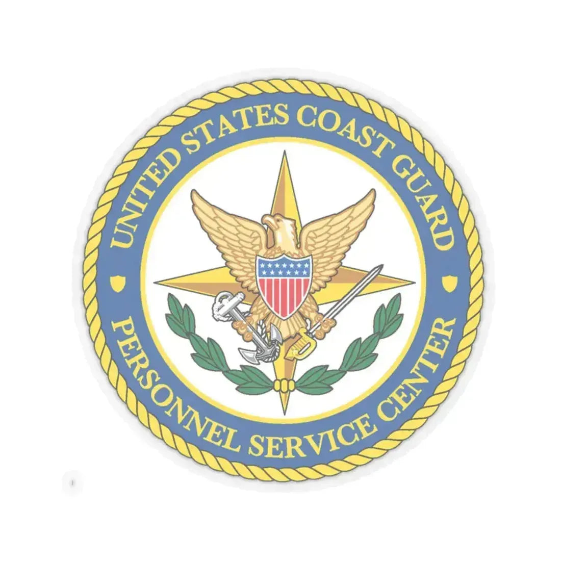 USCG Personnel Service Center (U.S. Coast Guard) STICKER Vinyl Kiss-Cut Decal 4 Inch Transparent - The Sticker Space
