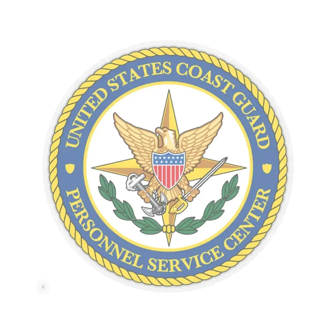 USCG Personnel Service Center (U.S. Coast Guard) STICKER Vinyl Kiss-Cut Decal 6 Inch Transparent - The Sticker Space
