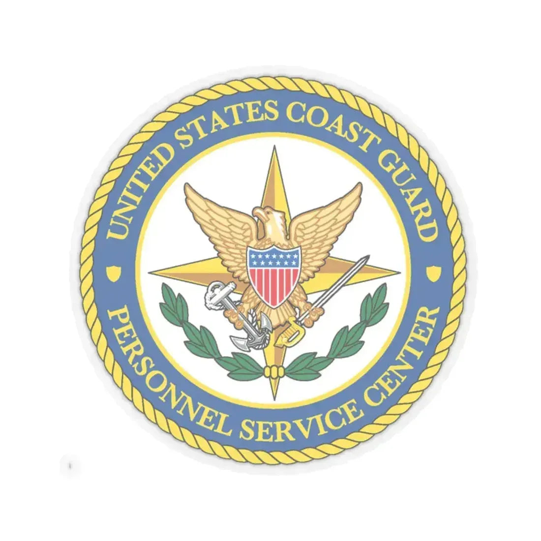 USCG Personnel Service Center (U.S. Coast Guard) STICKER Vinyl Kiss-Cut Decal 6 Inch Transparent - The Sticker Space