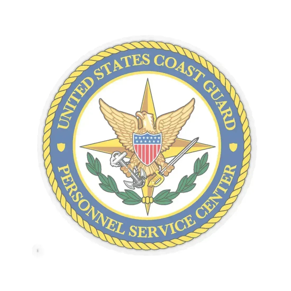 USCG Personnel Service Center (U.S. Coast Guard) STICKER Vinyl Kiss-Cut Decal 6 Inch Transparent - The Sticker Space