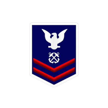 USCG Petty Officer Second Class Insignia Sleeve (United States) (Military Rank) STICKER Vinyl Kiss-Cut Decal 3 Inch White - The Sticker Space