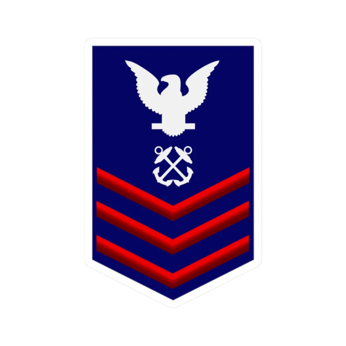 USCG PO1 (United States) (Military Rank) STICKER Vinyl Kiss-Cut Decal 2 Inch White - The Sticker Space