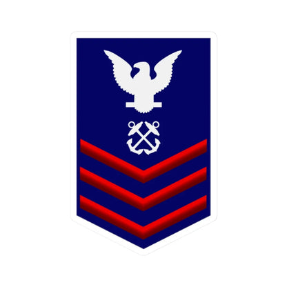 USCG PO1 (United States) (Military Rank) STICKER Vinyl Kiss-Cut Decal 2 Inch White - The Sticker Space