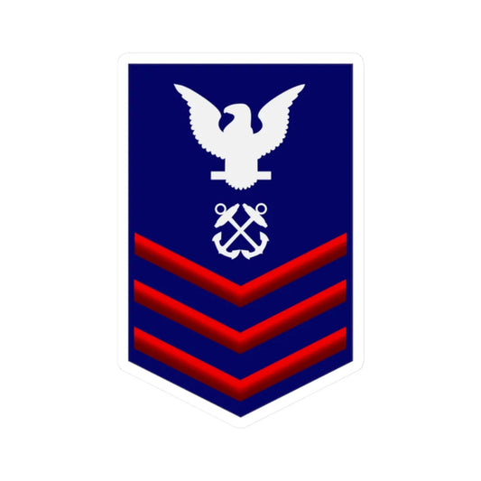 USCG PO1 (United States) (Military Rank) STICKER Vinyl Kiss-Cut Decal 2 Inch White - The Sticker Space