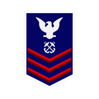 USCG PO1 (United States) (Military Rank) STICKER Vinyl Kiss-Cut Decal 3 Inch White - The Sticker Space