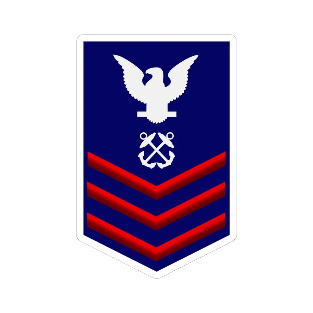 USCG PO1 (United States) (Military Rank) STICKER Vinyl Kiss-Cut Decal 4 Inch White - The Sticker Space