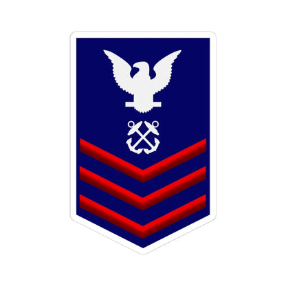 USCG PO1 (United States) (Military Rank) STICKER Vinyl Kiss-Cut Decal 4 Inch White - The Sticker Space