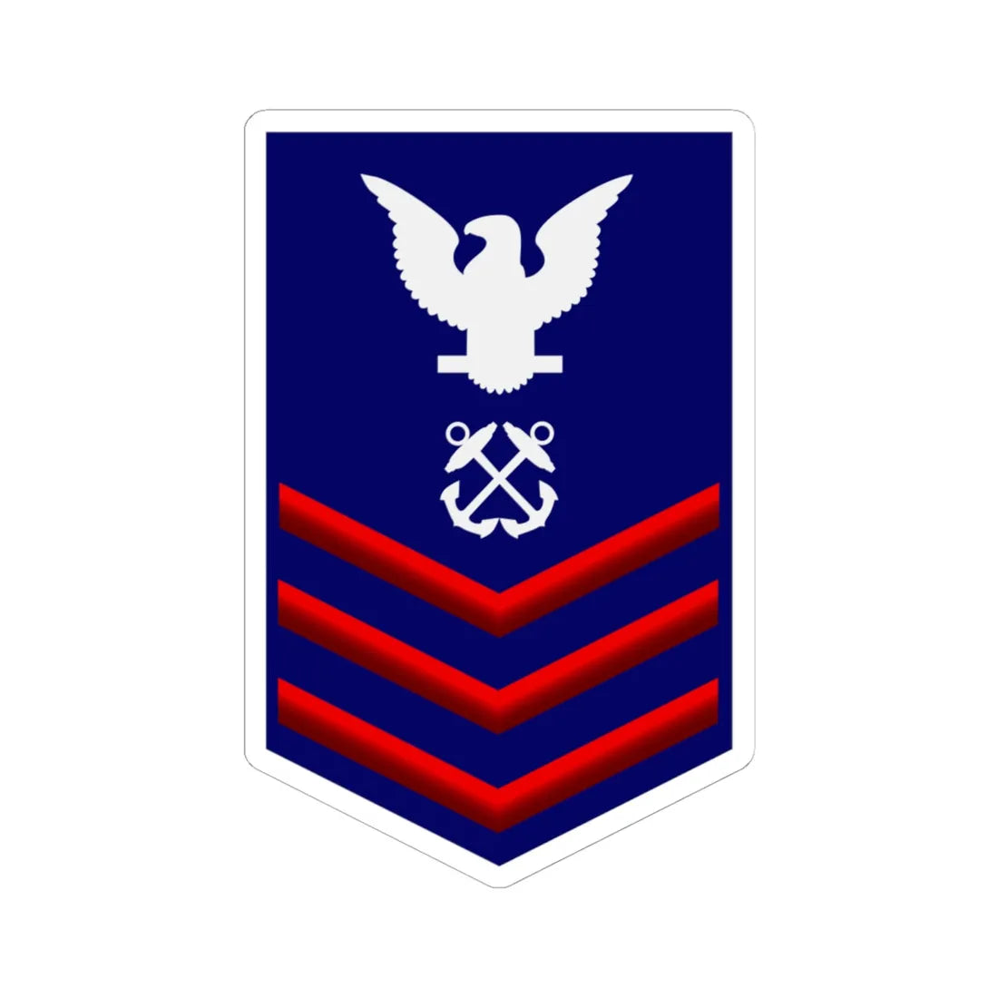 USCG PO1 (United States) (Military Rank) STICKER Vinyl Kiss-Cut Decal 6 Inch White - The Sticker Space