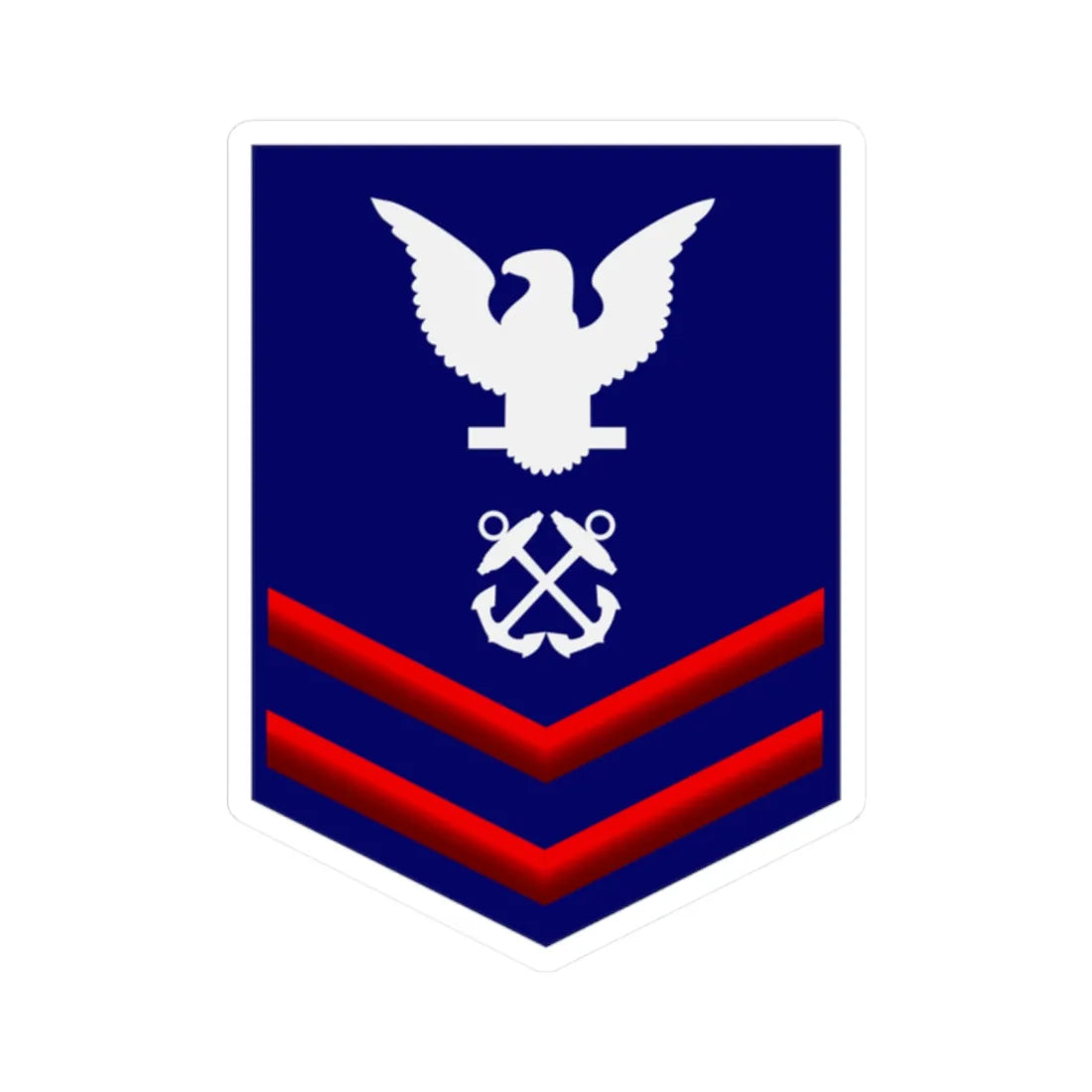 USCG PO2 (United States) (Military Rank) STICKER Vinyl Kiss-Cut Decal 2 Inch White - The Sticker Space